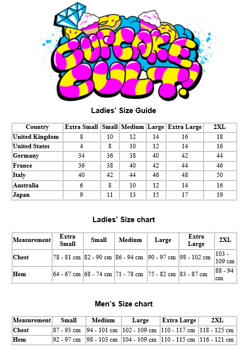 Cupcake Couture Shoes Size Chart