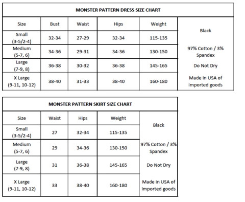 White Rock Size Chart