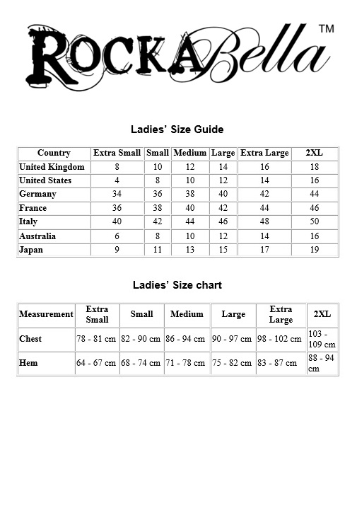 Killstar Size Chart