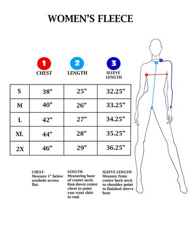 Womens Hoodie Size Chart