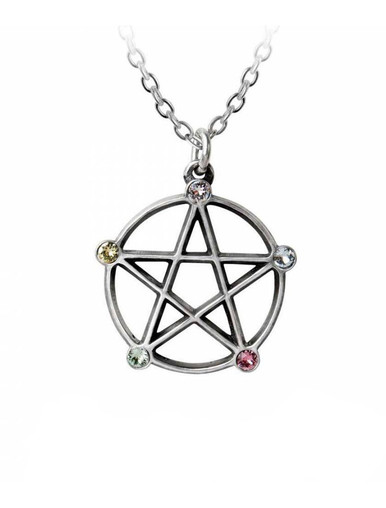 Alchemy Gothic - Wiccan Elemental Pentacle Pendant