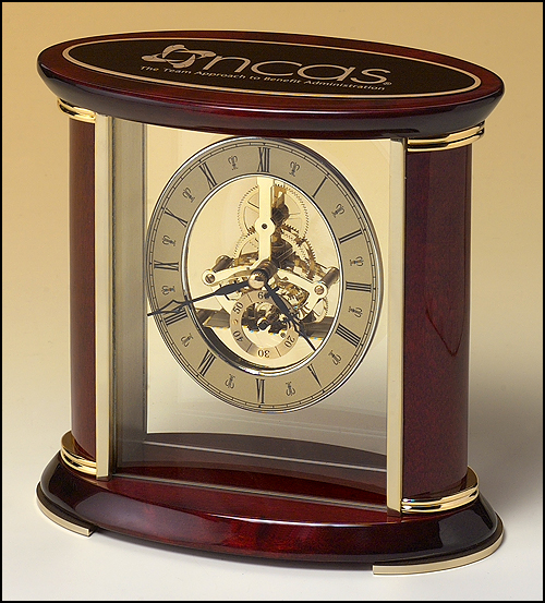 Skeleton Mantle Clock w/ Rosewood Accent