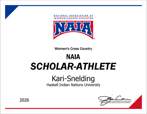 Scholar-Athlete certificate