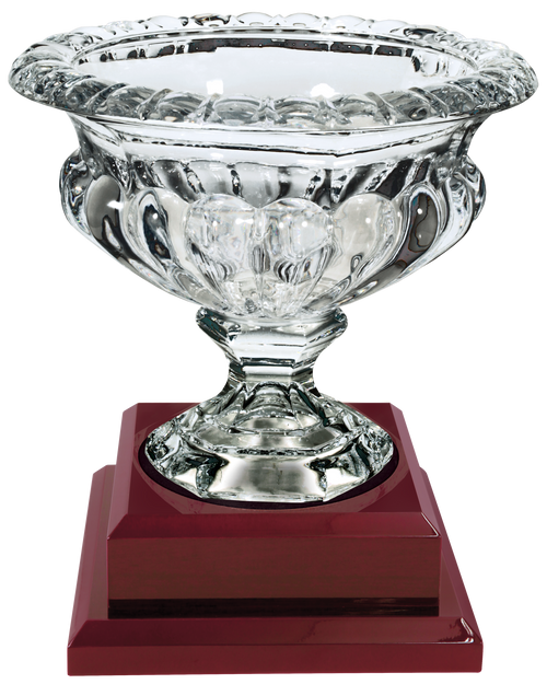 Royal Glass Edward Bowl with Rosewood Finish Base 10 3/4"