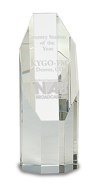 Clear Octagon Slant Top Crystal Tower