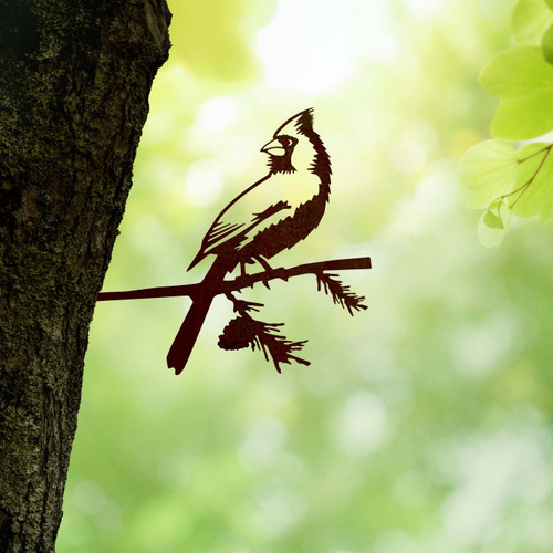Metalbird Cardinal Garden Art