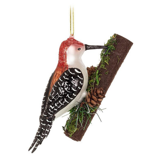 Glass Woodpecker Ornament