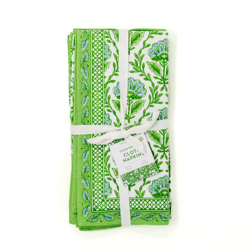 Green Floral Napkin Set of 4