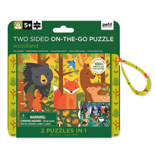 Two Sided 49 piece Jigsaw Puzzle in Carrying Pouch