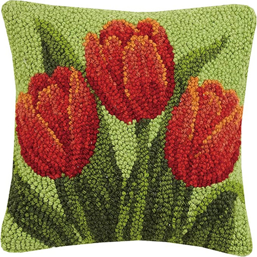 Red Tulips Accent Pillow