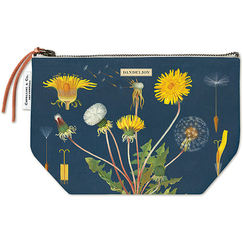 Zippered Pouch with Vintage Dandelion Design