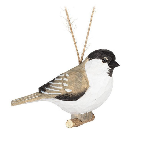 Carved Black-capped Chickadee Ornament