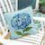 Hydrangea Hooked Pillow Indoor/Outdoor