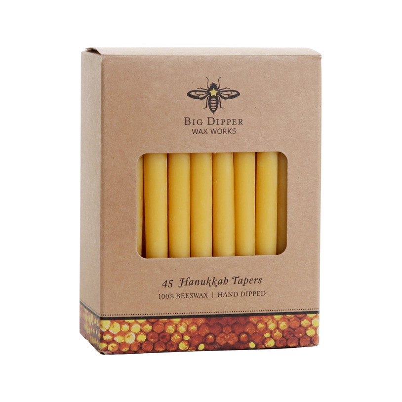 Pure Beeswax Hanukkah Taper Set of 45 Natural Mass Audubon Shop