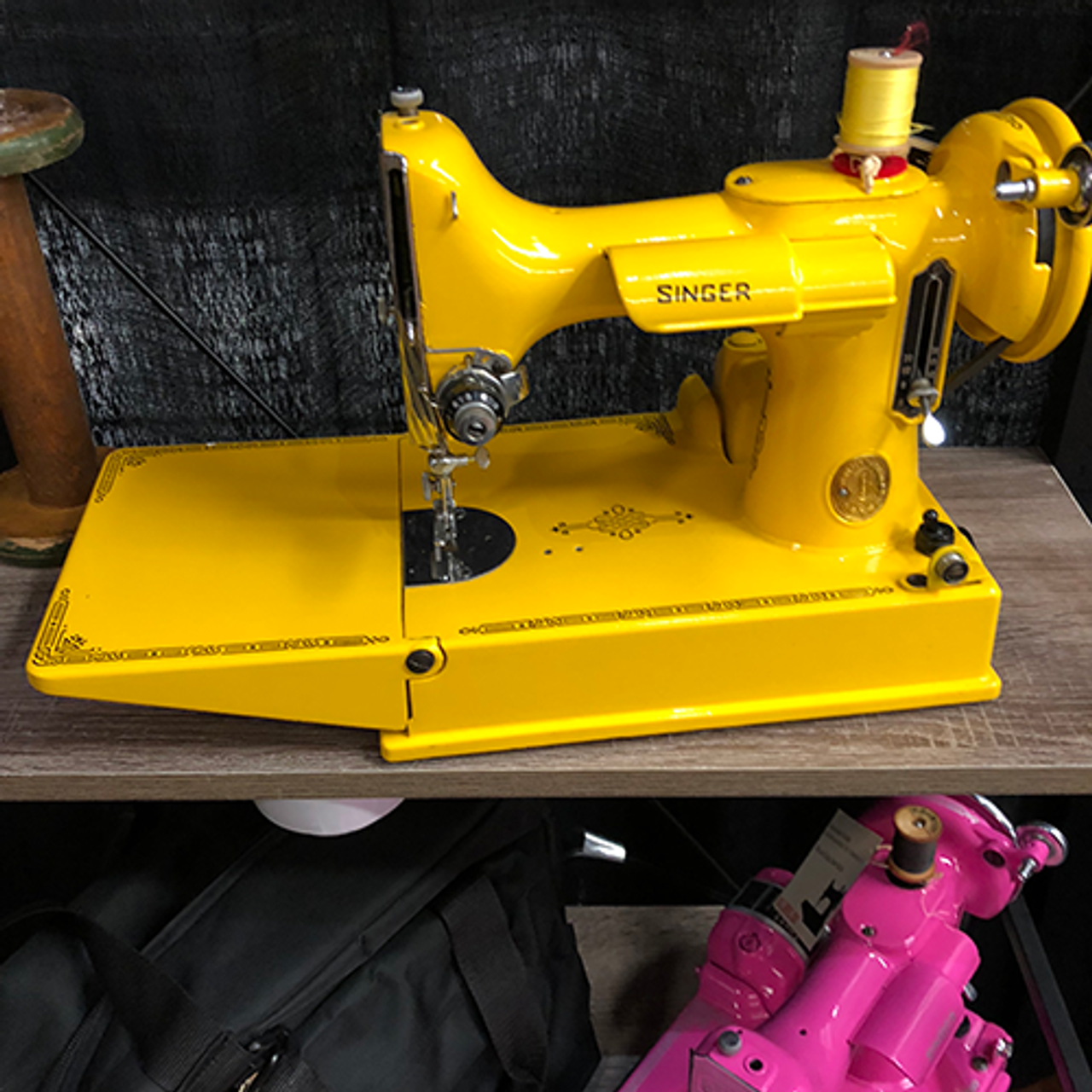 1955 Singer Featherweight 221, School Bus Yellow