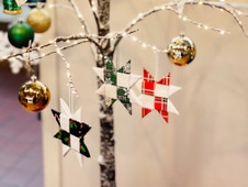 Folded Star Fabric Ornament Folded Star Fabric Ornament