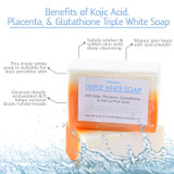 12 Bars of Kojic Acid, Placenta, & Glutathione Triple Whitening Soap appx. 150gms