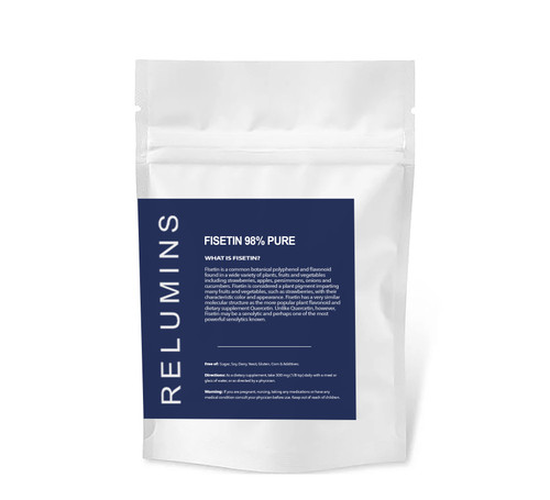 NEW! PUREPOWDER FOR RELUMINS Fisetin 25g (Medical Grade 98% assay) Healthy Cellular Aging, Brain Health, and Younger Looking Skin