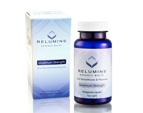 Authentic Relumins Advanced White Oral Glutathione with Vit C & ALA - Skin Repair Capsules - Lightens, repairs & rejuvenates skin - Now with Plant Placenta - Kosher, Vegan & Hallal