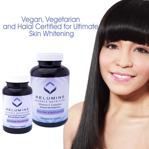 Relumins Advanced Nutrition Active 6X Glutathione Complex & Vitamin C MAX Capsules - Vegan, Vegetarian and Halal Certified