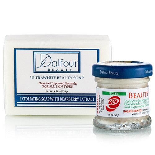 Authentic Dalfour Beauty Face Whitening Set With Ultrawhite Soap & Excel Cream