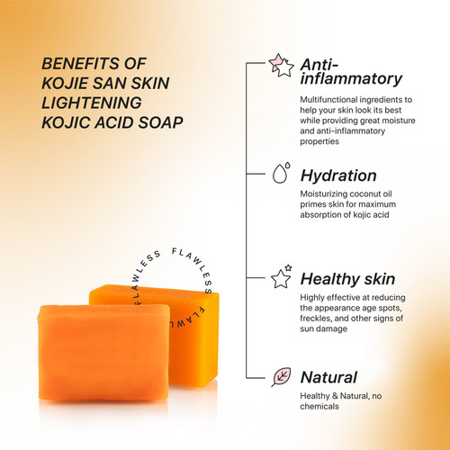 Kojie San Skin Lightening Kojic Acid Soap 3 Bars - 65g  -  BUY 2 GET 1 FREE!