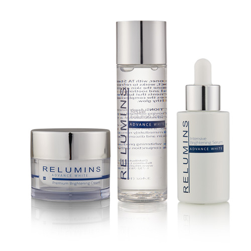 Relumins Advance White Facial Set - TA Stem Cell Premium Day Cream, Intensive Repair Toner and Serum
