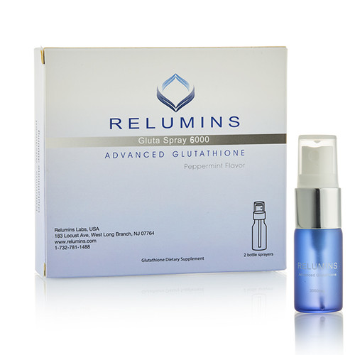 New! Relumins Oral Glutathione Spray  Vials 2 pack - New Advanced Formula 6000mg  Plus Zinc - Professional Skin Whitening  and Immune Support