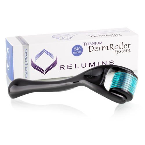New Low Price! Relumins "Advance Titanium Quality " Professional DermRoller & Micro Needling Therapy System - 540 Needle