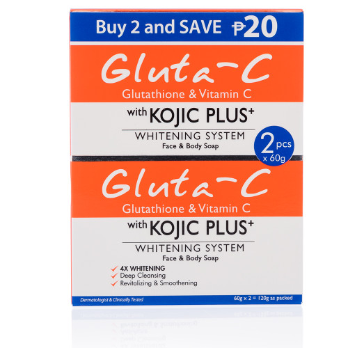 Gluta C Face and Body Soap with Kojic Plus+ x 2