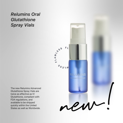 Relumins Oral Glutathione Spray  Vials - New Advanced Formula 24000mg  with Zinc - Plus $50 INSTANT SAVINGS