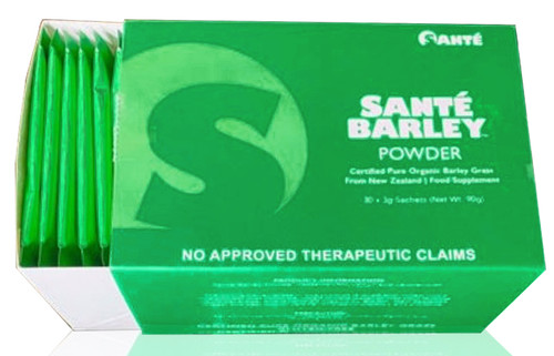 Santé Pure Barley New Zealand Blend with Stevia - Large Box 30 Sachets Total 90 grams