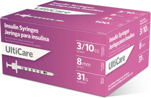 UltiCare U-100 Insulin Syringes, 31G x 5/16", 0.3cc – 100 Count UltiCare U-100 Insulin Syringes, 31G x 5/16", 0.3cc – 100 Count