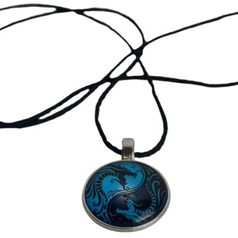 Blue Phoenix Yin Yang Necklace