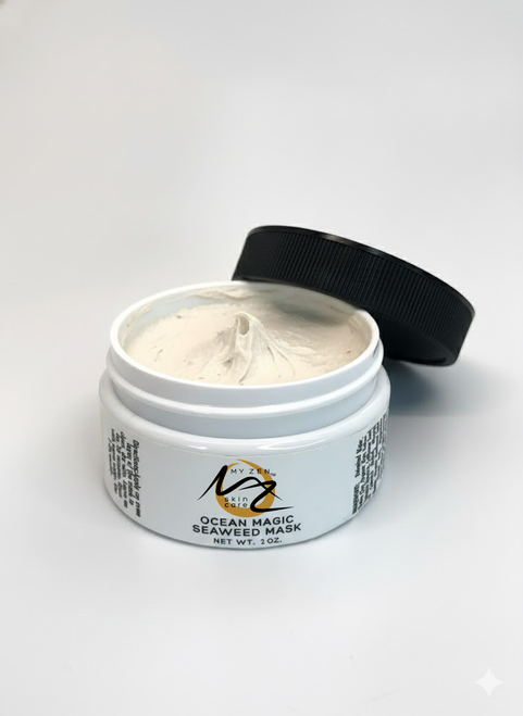 Ocean Magic Seaweed Mask

For whenever your skin needs a little extra TLC.

This mineral-rich mask combines ocean botanicals, gentle kaolin clay, and antioxidant-rich plant extracts to leave skin looking smoother, brighter, and more refreshed.

Benefits

    Helps soften the appearance of fine lines and wrinkles
    Supports a brighter, more even-looking complexion
    Draws out impurities and helps minimize the appearance of pores
    Provides nourishing minerals, vitamins, and antioxidants
    Suitable for all skin types, including sensitive skin

How to Use
After cleansing, apply to the face, neck, and décolleté. Leave on for 20–30 minutes and rinse.

    Oily or acne-prone skin: Use 1–2 times weekly or as a gentle deep-cleansing treatment.
    Normal or dry skin: Use 1–2 times weekly for added nourishment and radiance.

Star Ingredients
Ocean Mineral Complex • Kelp • Organic Honeysuckle Flower Extract • Vitamin E • Organic Gotu Kola • Apricot Kernel Oil

What Customers Love
"I am really enjoying this mask. I have only used it a few times but like the toned feeling I get as a result. It does not irritate my skin in any way and feels very soothing."

Clean Beauty Promise
Paraben-Free • Phthalate-Free • Cruelty-Free

2 oz
About My Zen Skin Care

At My Zen Skin Care, we combine Chinese herbal wisdom, botanical ingredients, and modern skin care science to create products that support healthy, beautiful skin throughout every stage of life. Our products are made with naturally derived, ethically sourced, cruelty-free ingredients chosen for their nourishing and antioxidant-rich properties.

We are also proud to support our community by donating a portion of our proceeds to a local food bank and the Cat Care Society.

 