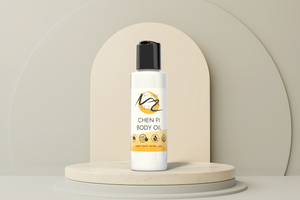 Our Chen Pi Body Oil is multifunctional - use for moisturizing, clearing up acne, pain relief, belly Gua Sha, treating dandruff.

How does this oil benefit you?
- helps treat belly fat and cellulite when used with a Gua Sha tool
- it nourishes skin
- its antimicrobial oils help reduce acne breakouts
- it can be a deep pore cleanser!
- treats your scalp to minimize flaking and dandruff 
- relieves pain when massaged in - or receive Gua Sha from your acupuncturist


FOR HELPING TO CLEAR UP ACNE: 
Hazelnut oil - safe for sensitive skin, cleanse and shrink pores, remove bacteria (ACNE), ****reduces an enzyme that destroys collagen, helps protect against sun damage by neutralizing free radicals and protecting cell membranes, reduces hyperpigmentation
 
Cinnamon bark oil - ACNE, enhances circulation so nourishes the skin
 
Carrot seed oil - antibacterial, antifungal, anti-inflammatory (ACNE)
 
Geranium - antimicrobial so helps prevent and treat ACNE, allows skin tissues to tighten and contract (look younger), removes dead skin cells so brightens skin
 
Pink grapefruit - clean and clear skin of blemishes, dark spots, and ACNE. Contains vitamin C, clinically proven to improve skin.
 
Lemon - treats ACNE
 
Cypress leaf - antibacterial so treats many skin conditions like ACNE, deep pore cleanser
 
Rosemary - helps decongest ACNE and oily skin, lightens dark spots, reduces swelling and puffiness 
 
AND FOR
Dandruff - antibacterial and anti fungal attacks the bacteria or fungus that can cause dandruff. Add a few drops to your shampoo or apply directly to your scalp

What do customers say? "Ameizen'g!!!!!"
 