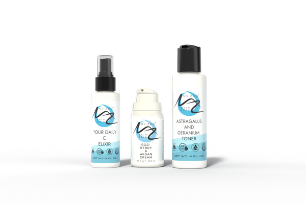 End your day with a simple three-step ritual designed to hydrate, nourish, and support healthy-looking skin while you sleep.

Give your skin overnight TLC with this trio of customer favorites. Tone, hydrate, and moisturize to help support a soft, smooth, and radiant complexion. 

Includes:
• Astragalus & Geranium Toner
• Your Daily C Elixir
• Goji Berry & Argan Cream

How to Use

After cleansing, apply the Astragalus & Geranium Toner. Follow with a spritz of Your Daily C Elixir, then finish with Goji Berry & Argan Cream to lock in hydration and nourishment.
About My Zen Skin Care

At My Zen Skin Care, we combine Chinese herbal wisdom, botanical ingredients, and modern skin care science to create products that support healthy, beautiful skin throughout every stage of life. Our products are made with naturally derived, ethically sourced, cruelty-free ingredients chosen for their nourishing and antioxidant-rich properties.

We are also proud to support our community by donating a portion of our proceeds to a local food bank and the Cat Care Society.
