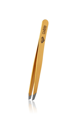 TWEEZERS CLASSIC SLANT GOLD DIAMOND TIP