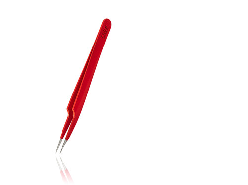 EYELASH TWEEZERS POINTED RED