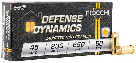 Fiocchi Ammunition Fiocchi Centerfire Pistol, 45 ACP, 230gr, Jacketed Hollow Point, 45T500