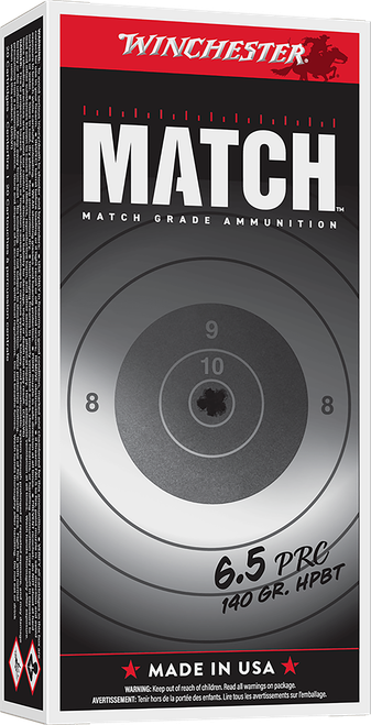 Winchester Ammunition Match Ammunition, 6.5 PRC, 140 Grain, Boat Tail Hollow Point, S65PM