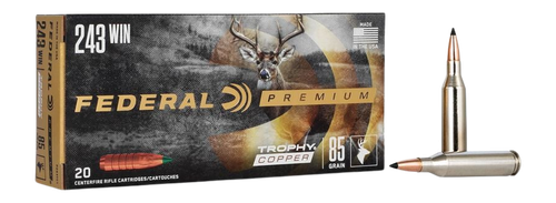 Federal 243 Win 85gr Trophy Copper Ammo