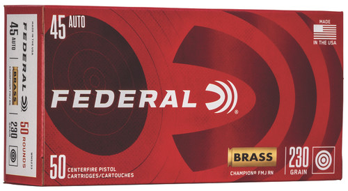FEDERAL 45 AUTO 230GR FMJ AMMO 50RD