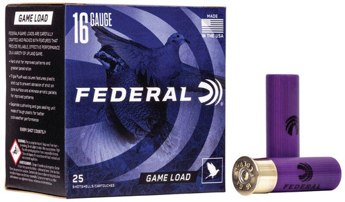 Federal Game-Shok Upland Load 16 Gauge 2.75 in. 1 oz. 7.5 Shot 25 rd.