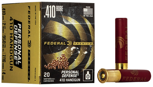 FEDERAL .410 HANDGUN 410GA 2-1/2" 4 PERSONAL DEFENSE AMMO 20RD