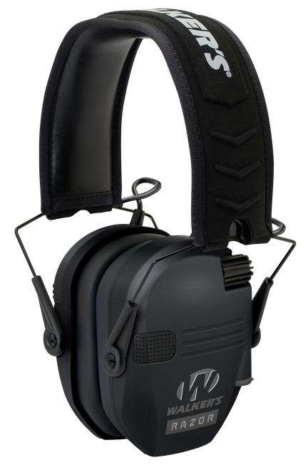 Walker's GWPRSEM Razor Slim Electronic Muff 23 dB Over the Head Black Polymer