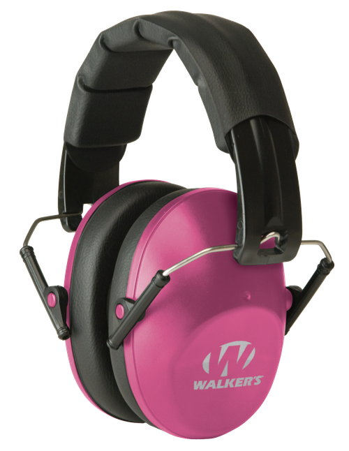 Walker's GWPFPM1PNK Pro Low Profile Passive Muff 22 dB Over the Head Pink/Black Polymer