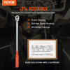 VEVOR Torque Wrench, 1/2-inch Drive Click Torque Wrench 20-250ft.lb/34-340n.m, Dual-Direction Adjustable Torque Wrench Set, Mechanical Dual Range Scales Torque Wrench Kit with Adapters Extension Rod