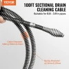VEVOR 100 ft x 5/8 in Sectional Drain Cleaning Cable with 7 Cutters