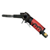 Shinano SI-2740 air belt sander showcasing 10mm belt drive system, comfortable rubber hand grip, and adjustable angle belt arm
